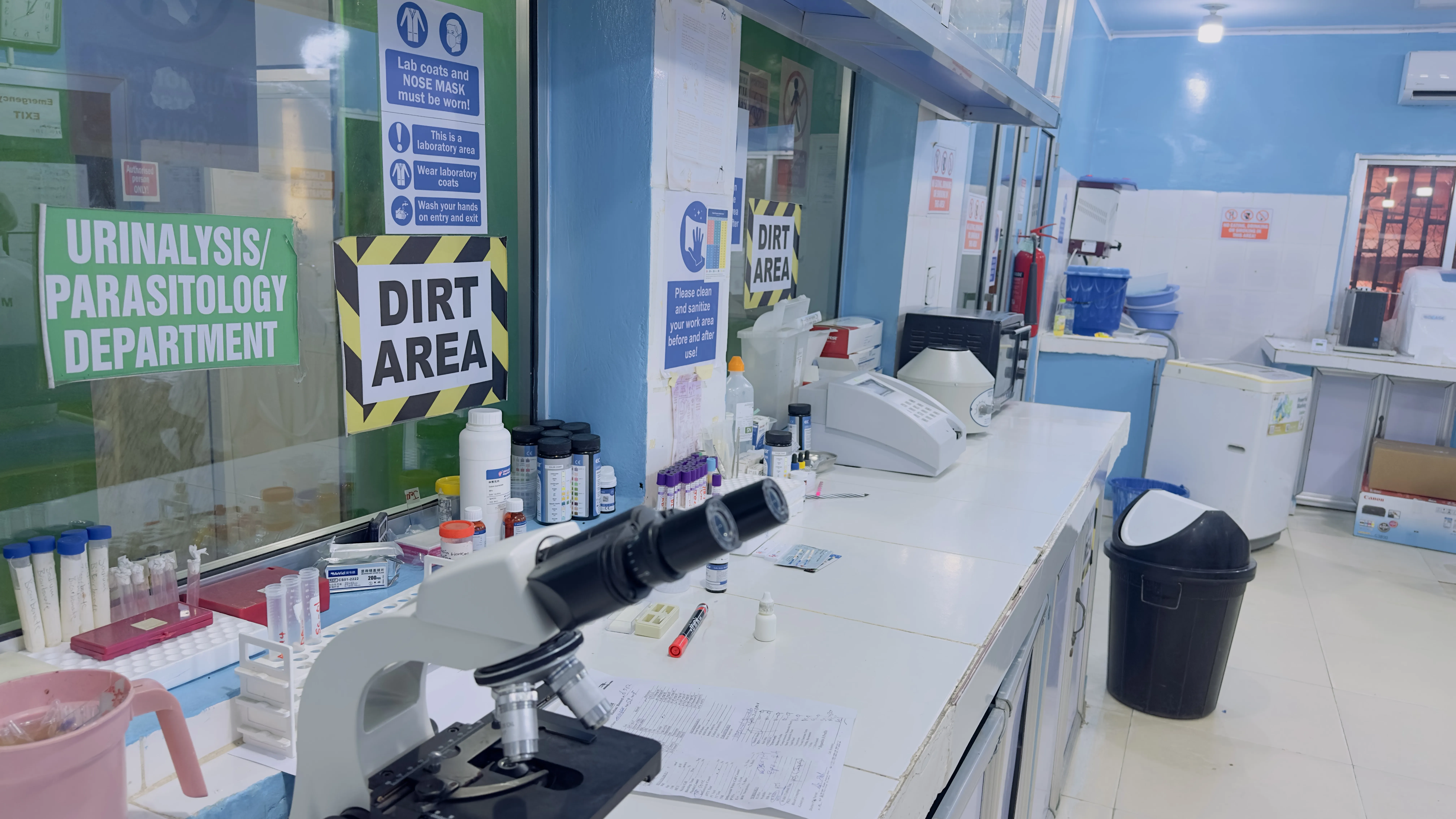 Modern hematology and clinical chemistry equipment at Earlbert Lab Monrovia